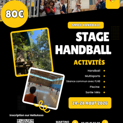 Stage handball du 24 au 28 Aout 2026